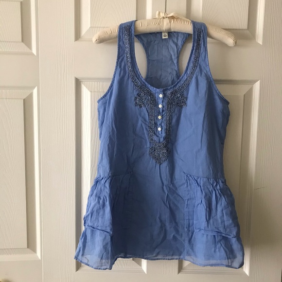Banana Republic Blue Razorback Top Size Small - Picture 1 of 8